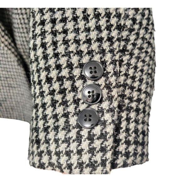 Vintage Sasson Houndstooth Power Blazer Double Breasted Structured Jacket - Picture 7 of 15